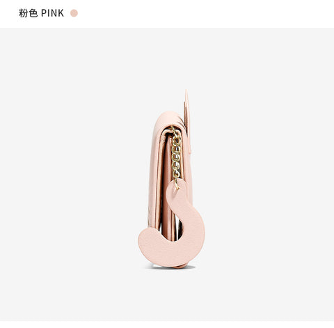 Cat Tail Three Fold Button Wallet