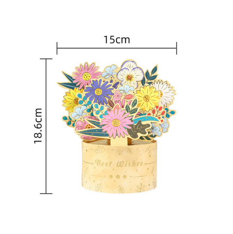 Best Wishes Flower Bouquet Card