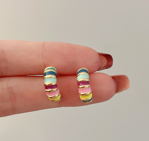 Colorful Hoops Earring