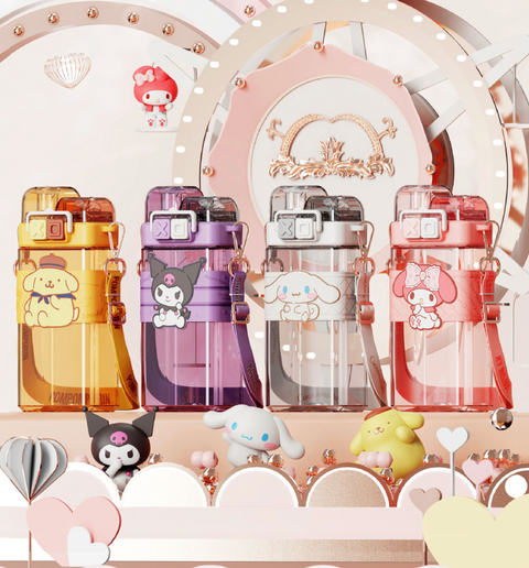 Sanrio Straw and Spout Water Bottle 520ml