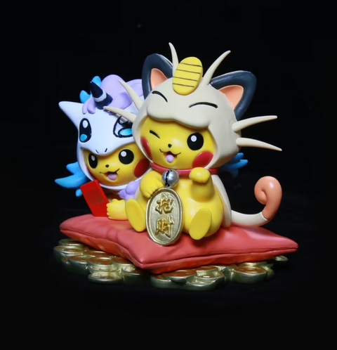 Pokemon Meowth Pikachu Statue