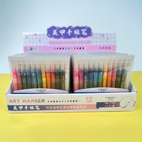 12 Set Color Acrylic Paint Art Pen Markers