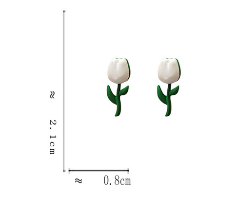 White Tulip Earring