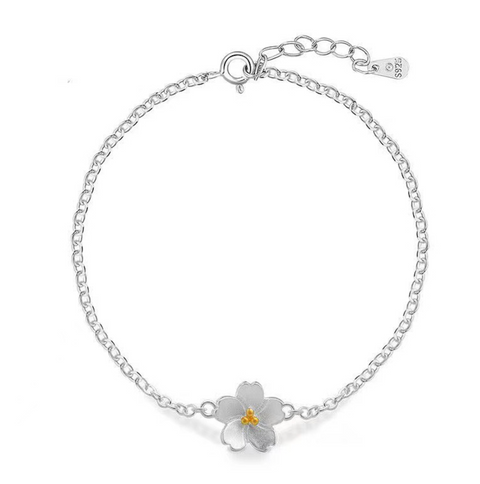 Silver Sakura Bracelet 19cm