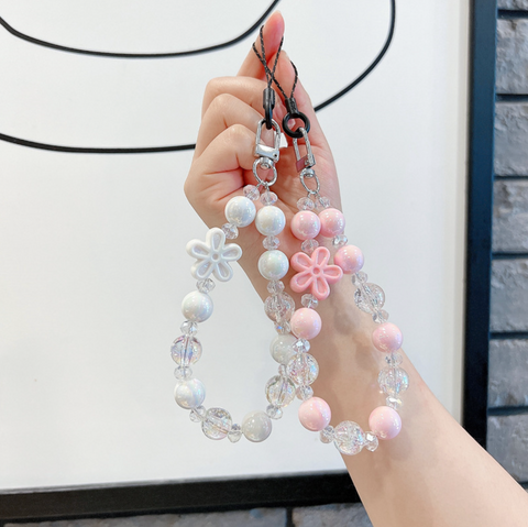 Flowers Bubble Beads Cellphone Bracelet