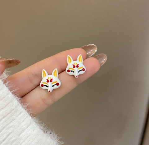 Japanese Fox Earring