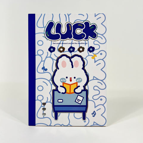 Lucky Blue Rabbit Blank Notebook