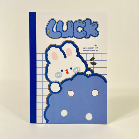 Lucky Blue Rabbit Lined Notebook