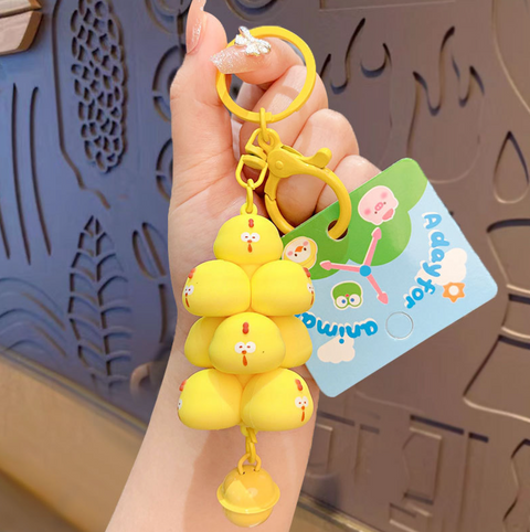 Stacked Bell Animal Keychain