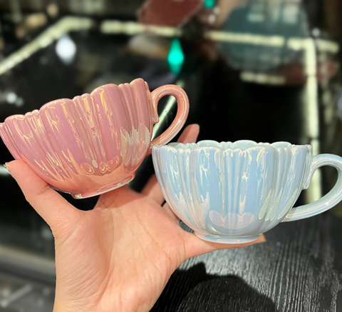 Flower Petal Ceramic Cup and Saucer