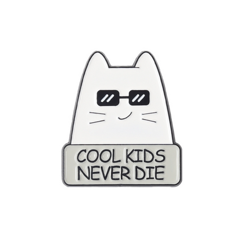Cool White Kitty Pin