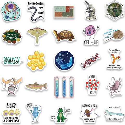 Biology 1 Vinyl Stickers 50pc