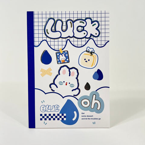 Lucky Blue Rabbit Blank Notebook