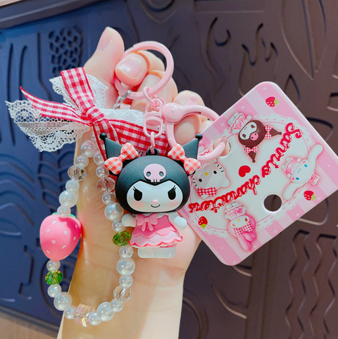 Strawberry Kuromi Keychain