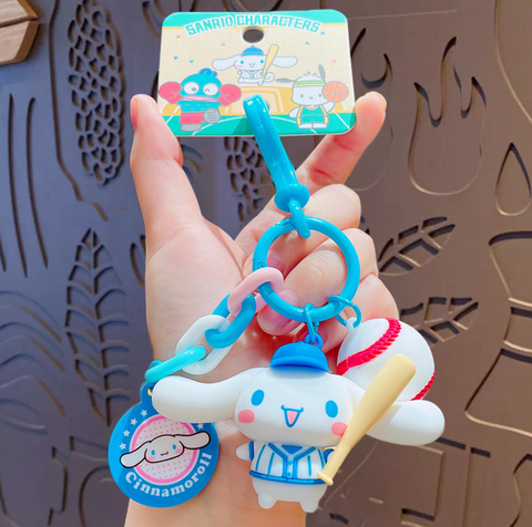 Cinnamonroll Baseball Keychain