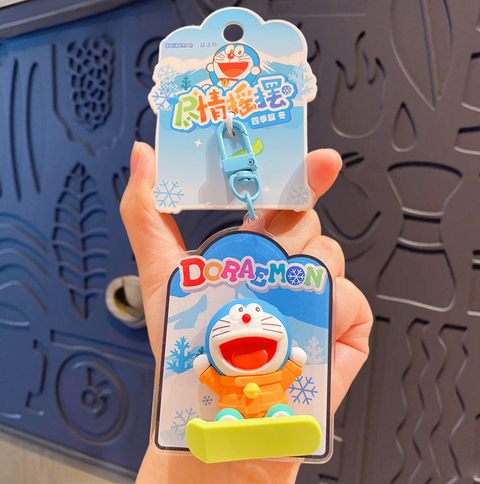 Doraemon Snowboarding Keychain