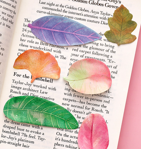 Watercolor Leaf Sticky Note Set