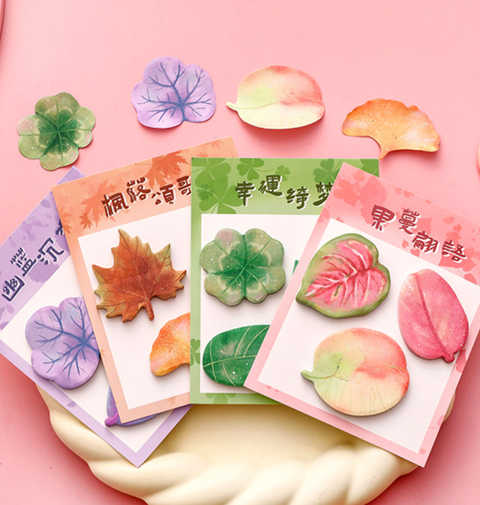 Watercolor Leaf Sticky Note Set