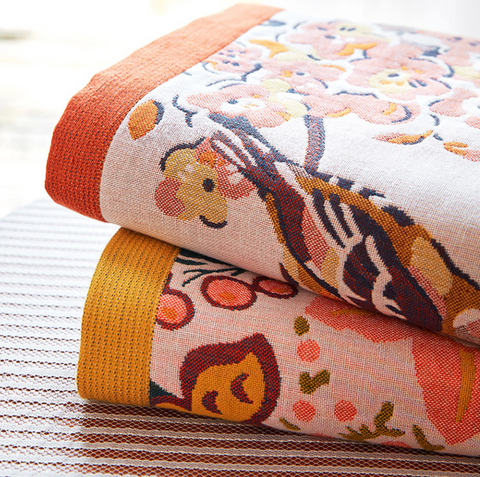 Autumn Flowers Cotton Towel Blanket 80*180cm