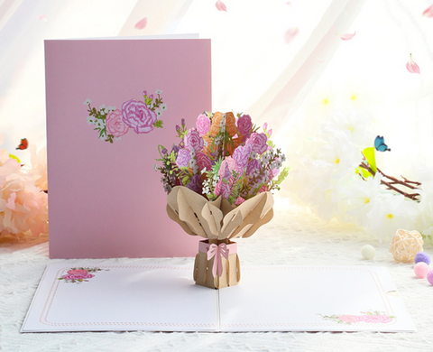 Pop Out Card Carnation Bouquet