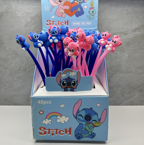 Pink and Blue Stitch 0.5mm Black Gel Ink Pen