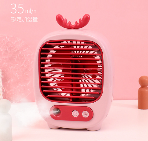 Rabbit Ear Electronic Fan with Spray