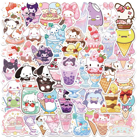 Sanrio Dessert PVC Sticker Pack 50pc