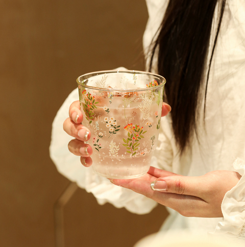 Dainty Flower Glass Cup 390ml