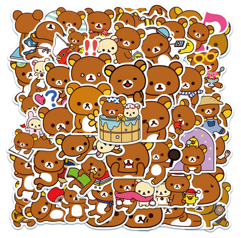 Rilakkuma Brown 50pc Vinyl Sticker Pack