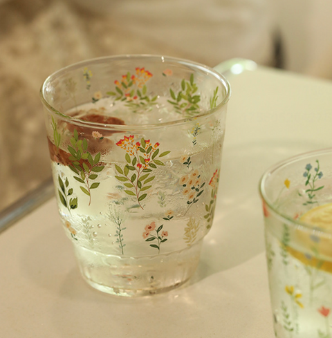 Dainty Flower Glass Cup 390ml