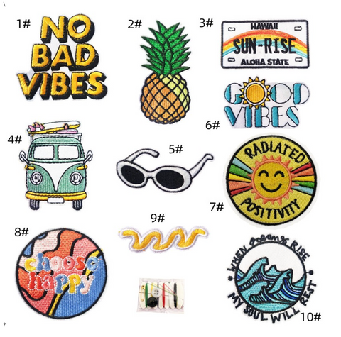 No Bad Vibes Embroidered Badge Set