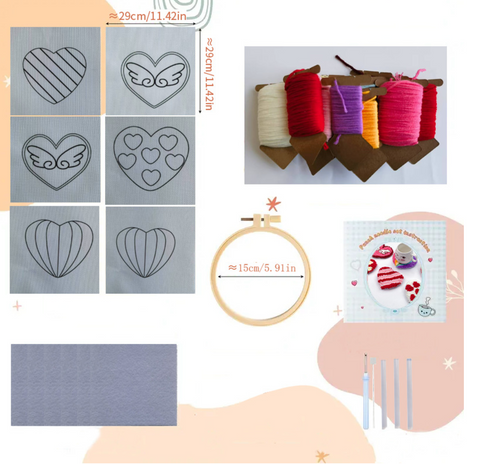 6 Set Heart Carpet Coasters DIY