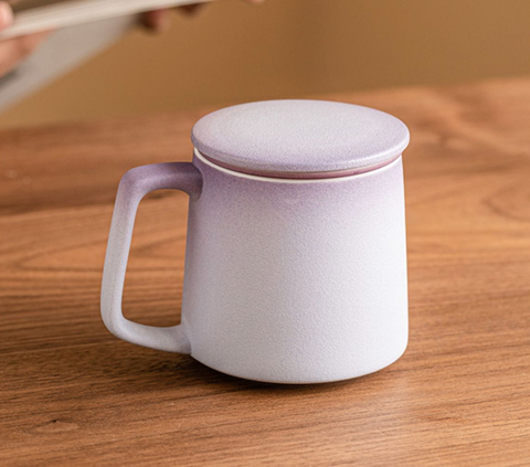 Large Soothing Ceramic Cup with Lid