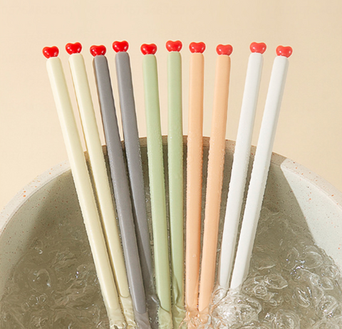 Red Heart Alloy Chopstick 5 Set