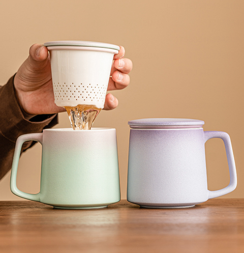 Large Soothing Ceramic Cup with Lid