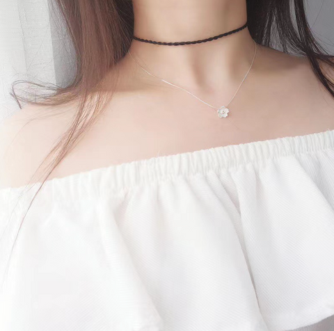 Silver Sakura Necklace