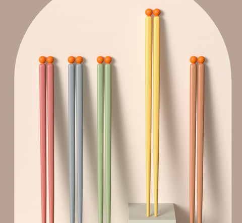 Orange Orb Alloy Chopstick 5 Set