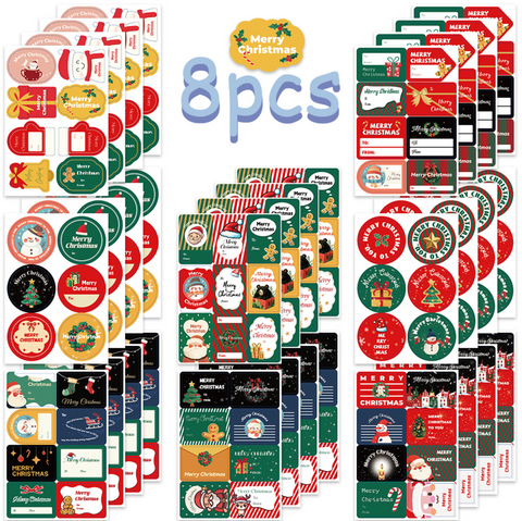 Christmas Present Sticker Tags 8 Pack