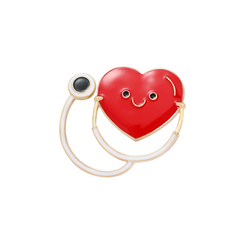 Smiley Face Stethescope Pin
