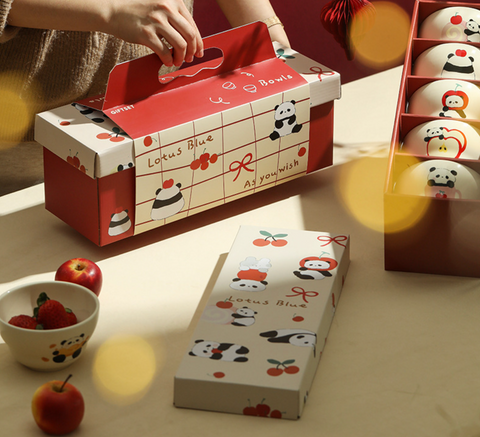 Lotus Blue Ceramic Panda Rice Bowl 410ml 5 Set