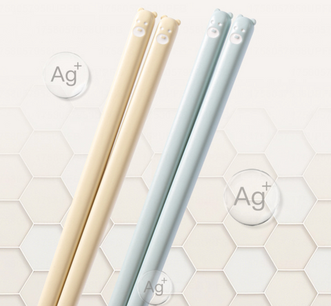 Bear Tip Alloy Chopstick 5 Set