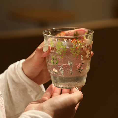 Dainty Flower Glass Cup 390ml