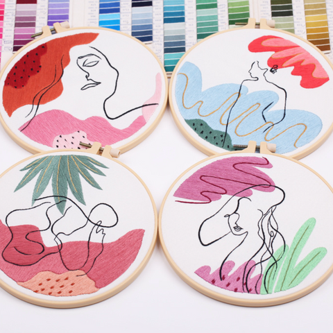 Abstract Woman Art Embroidery DIY 20cm