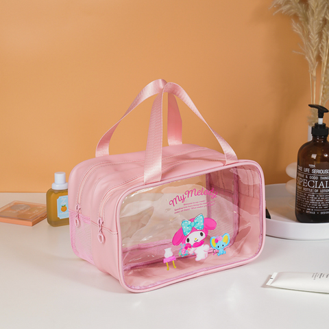 Sanrio Wet Dry Transparent Cosmetic Bag Double Zipper