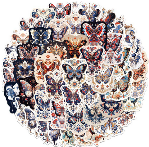 Baroque Butterfly 50pc Vinyl Sticker Pack