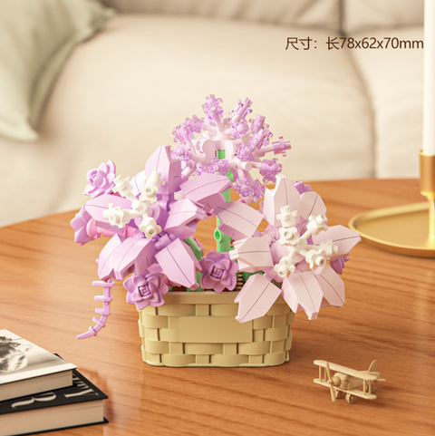 Magic Purple Starry Sky Dream Flower Building Block