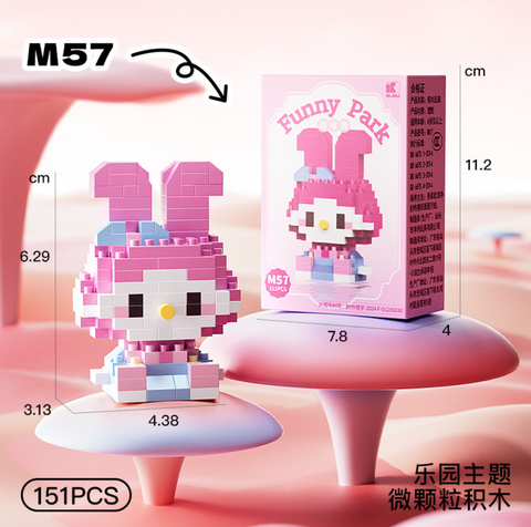 Pink Bunny Dream Castle Building Blocks