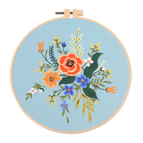 Blooming Flowers Embroidery DIY 20cm