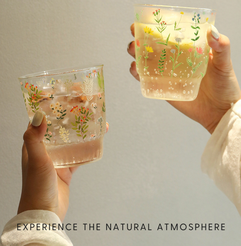 Dainty Flower Glass Cup 390ml