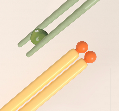 Orange Orb Alloy Chopstick 5 Set